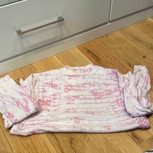 We The Free Pink and White Tie-Dye Top
